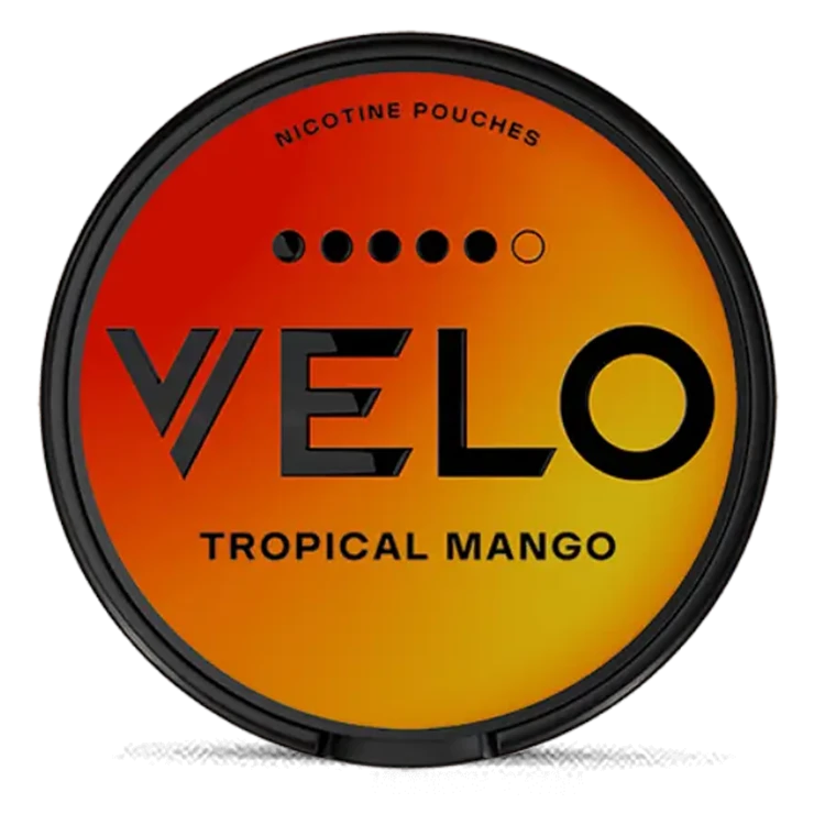 VELO Tropical Mango 14mg nicotine pouches can VELO Tropical Mango 14mg nicotine pouches can